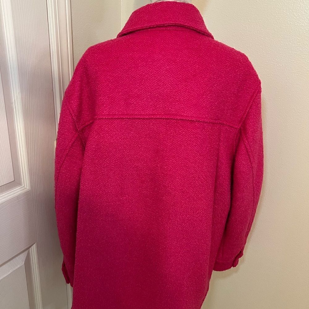 H&M Fuchsia Pink Wool blend Shirt Jacket Size M Like New Condition - Picture 6 of 11